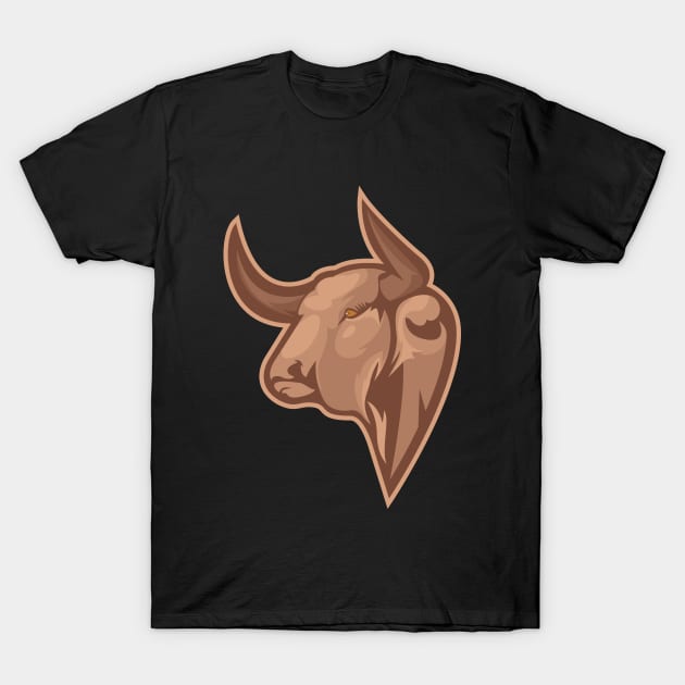 Sturdy Buffalo Head Design T-Shirt by Rachmattt